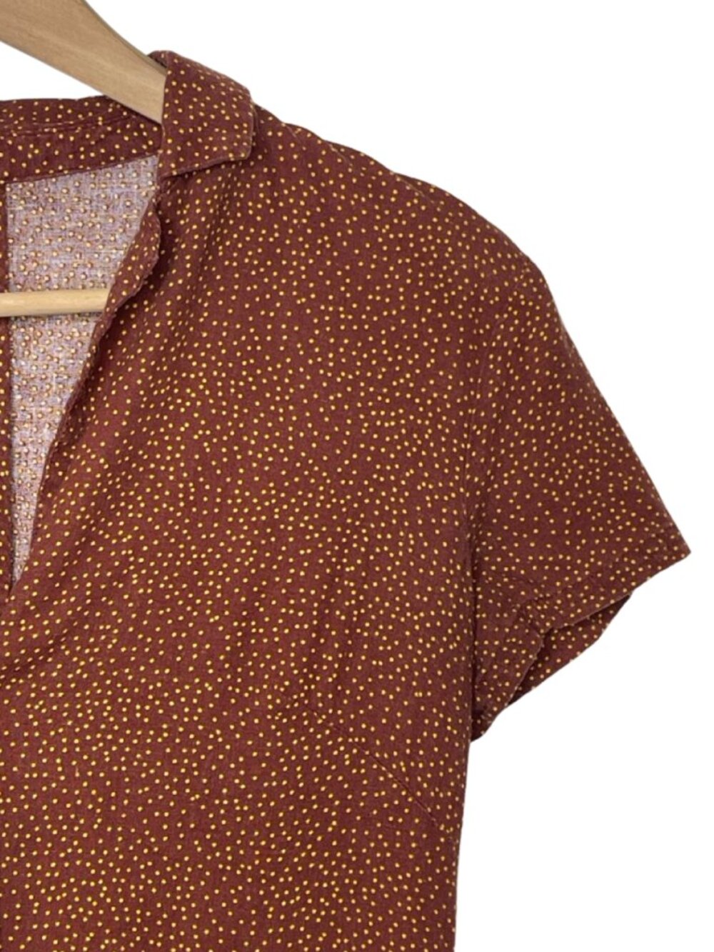Urban Outfitters UO Polka Dot Button Up Mini Shirt Dress Brown Size Small - Picture 3 of 12